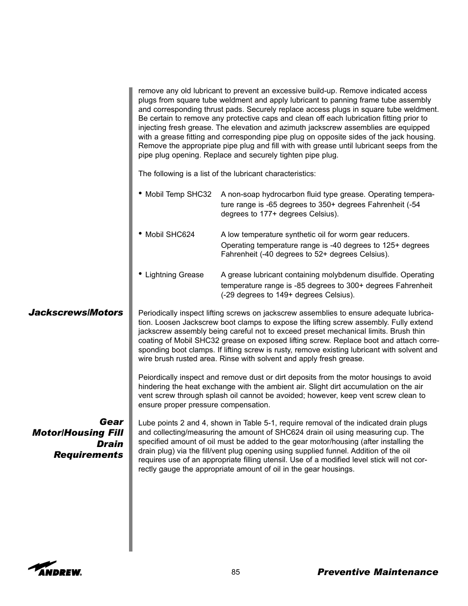 Andrew 3.7-Meter Earth Station Antenna User Manual | Page 85 / 86
