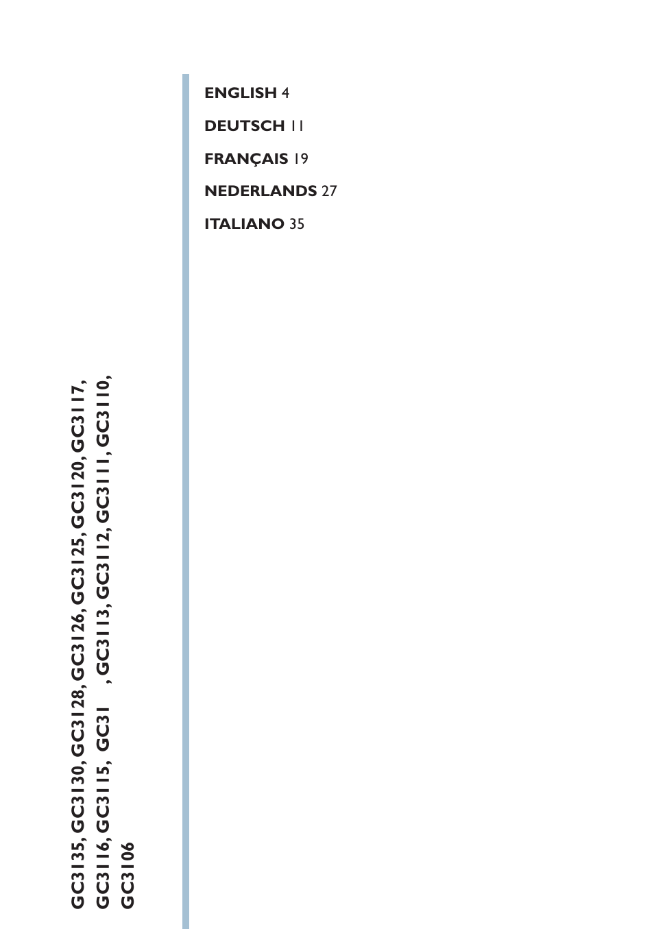 Philips Dampfbügeleisen User Manual | Page 3 / 44