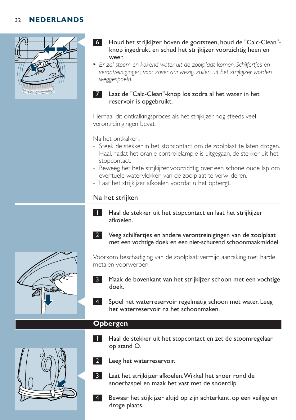 Philips Dampfbügeleisen User Manual | Page 32 / 44