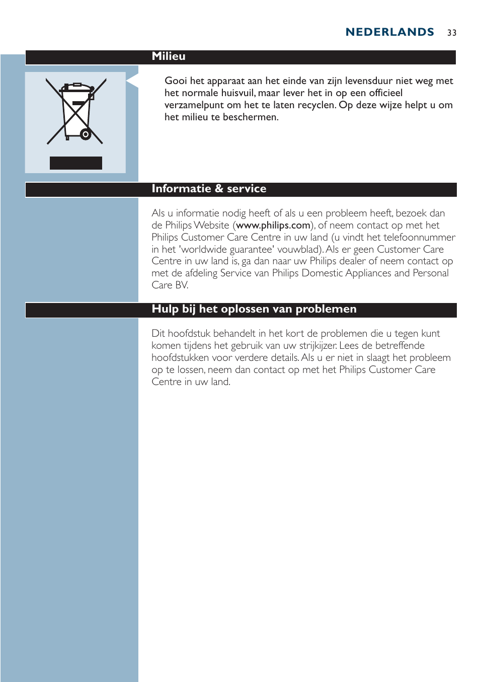 Philips Dampfbügeleisen User Manual | Page 33 / 44