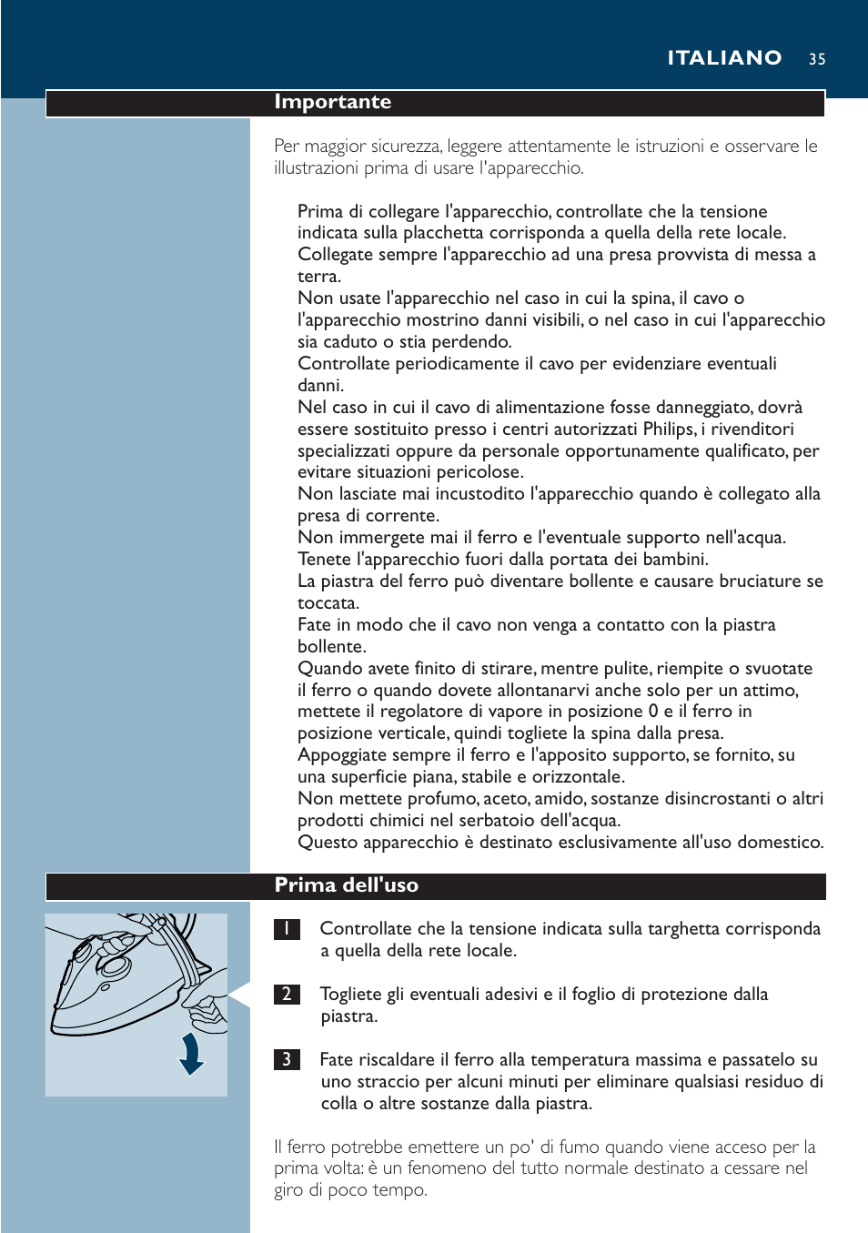 Philips Dampfbügeleisen User Manual | Page 35 / 44