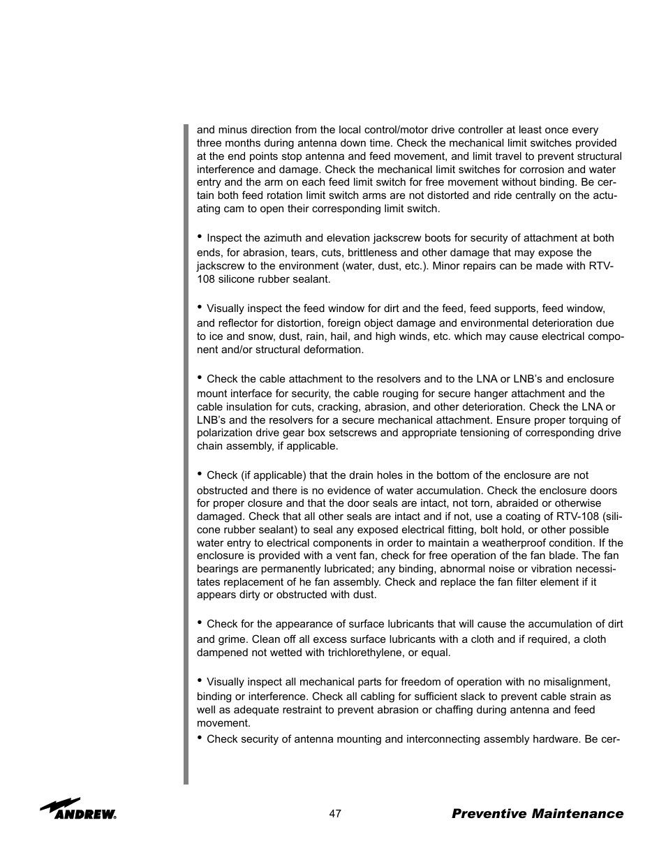Andrew 5.6-Meter ESA User Manual | Page 47 / 54