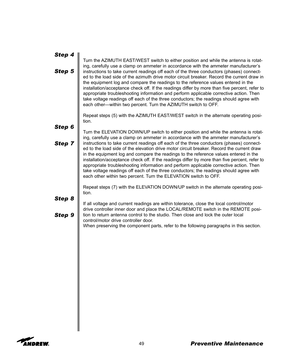 Andrew 5.6-Meter ESA User Manual | Page 49 / 54