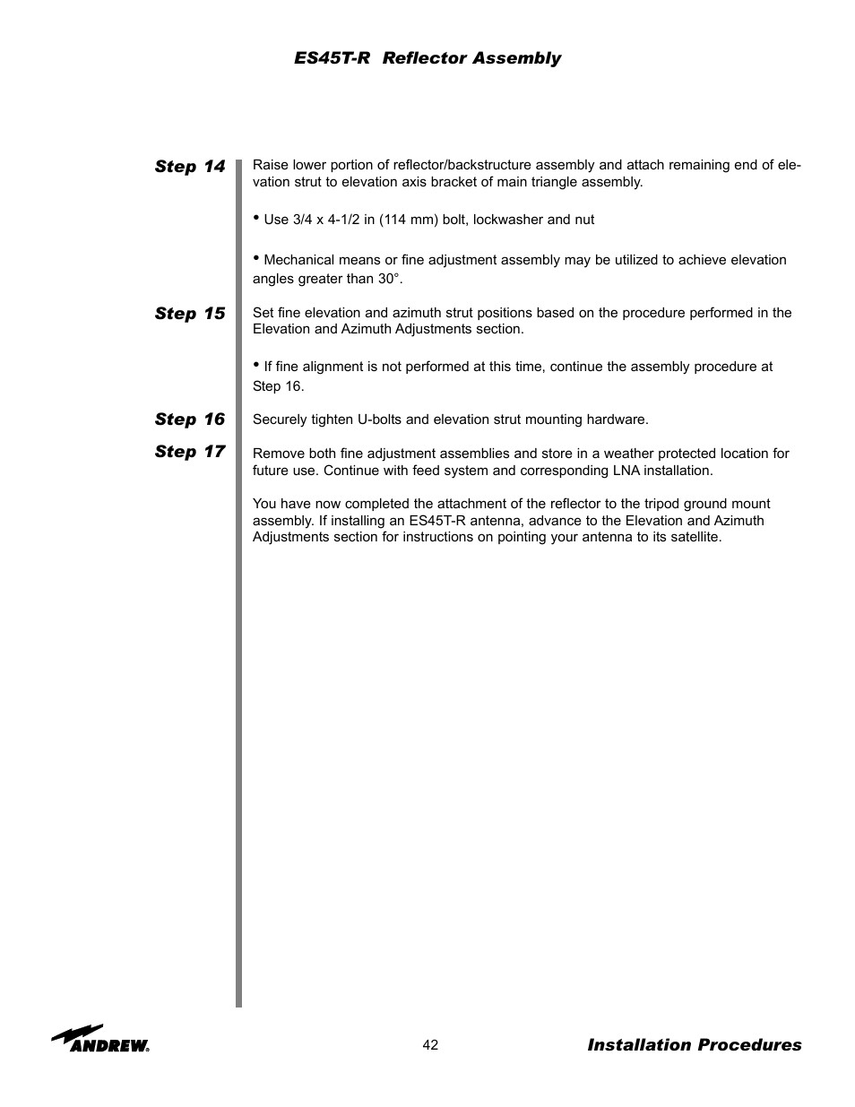 Andrew ES45T User Manual | Page 42 / 81