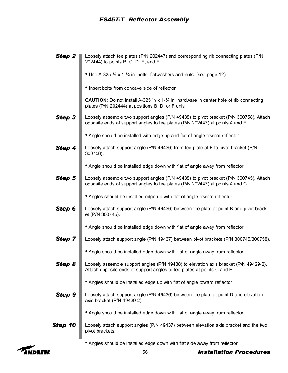 Andrew ES45T User Manual | Page 56 / 81