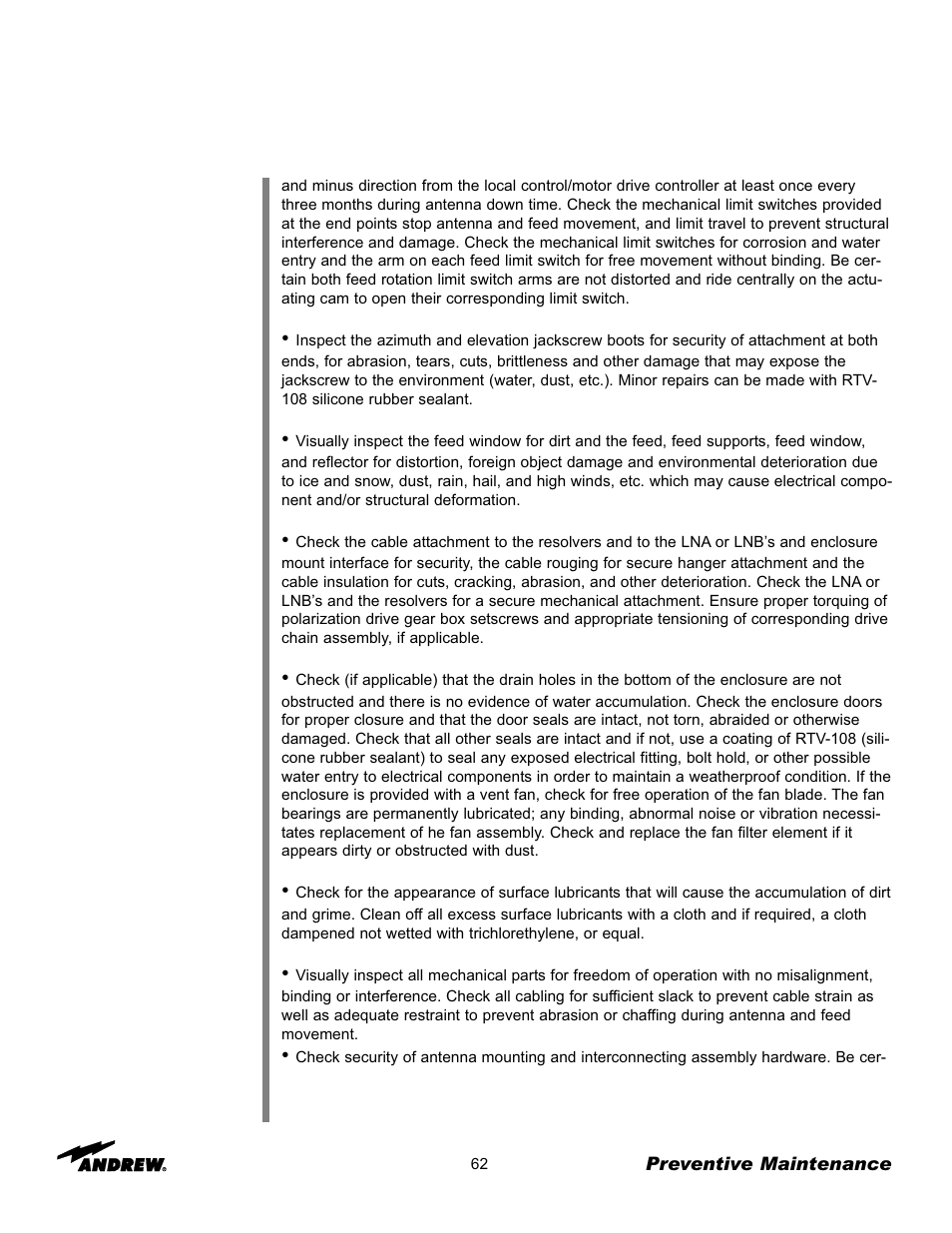 Andrew 7.6-Meter ESA User Manual | Page 62 / 69