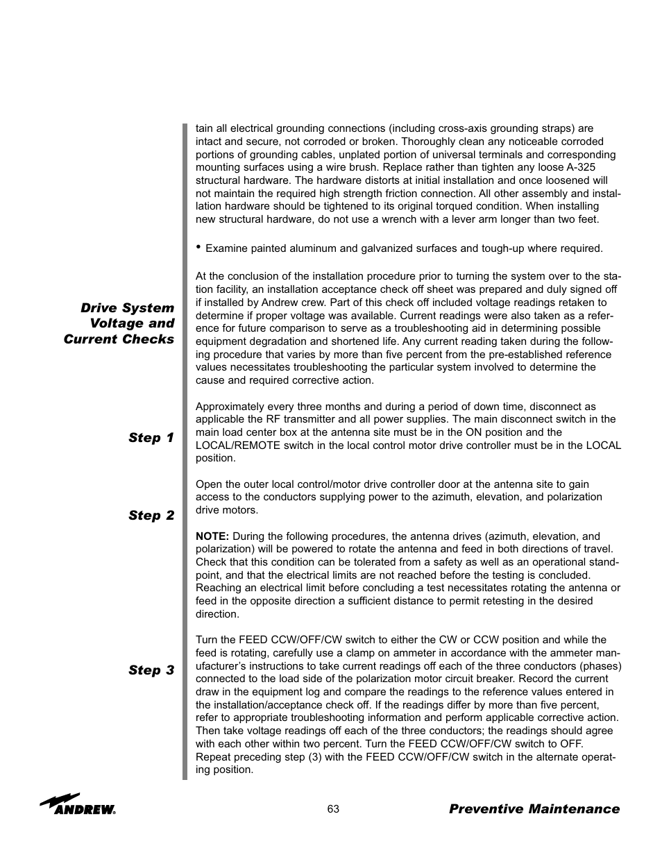 Andrew 7.6-Meter ESA User Manual | Page 63 / 69