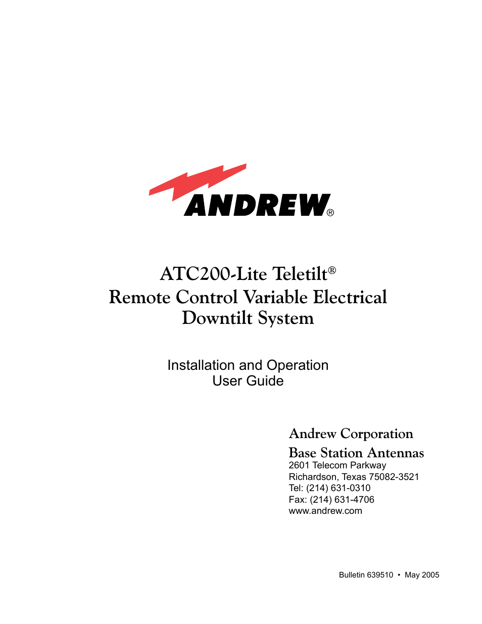 Andrew ATC200-Lite User Manual | 66 pages