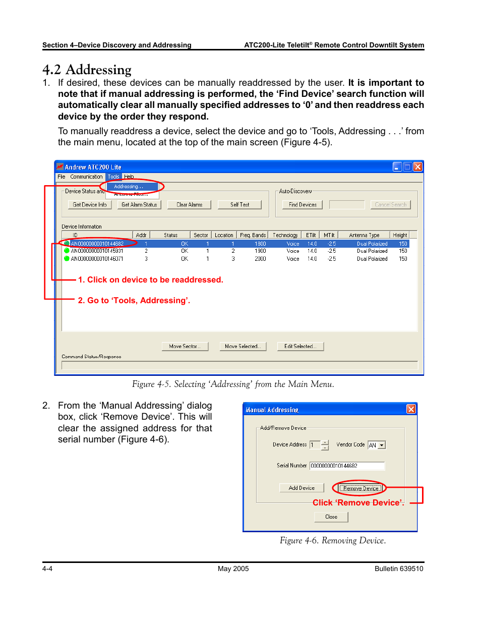 2 addressing | Andrew ATC200-Lite User Manual | Page 28 / 66