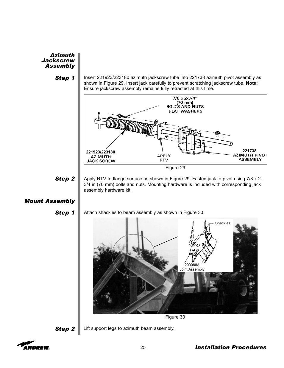 Andrew 7.3-METER EARTH STATION ANTENNA ES73 User Manual | Page 25 / 69