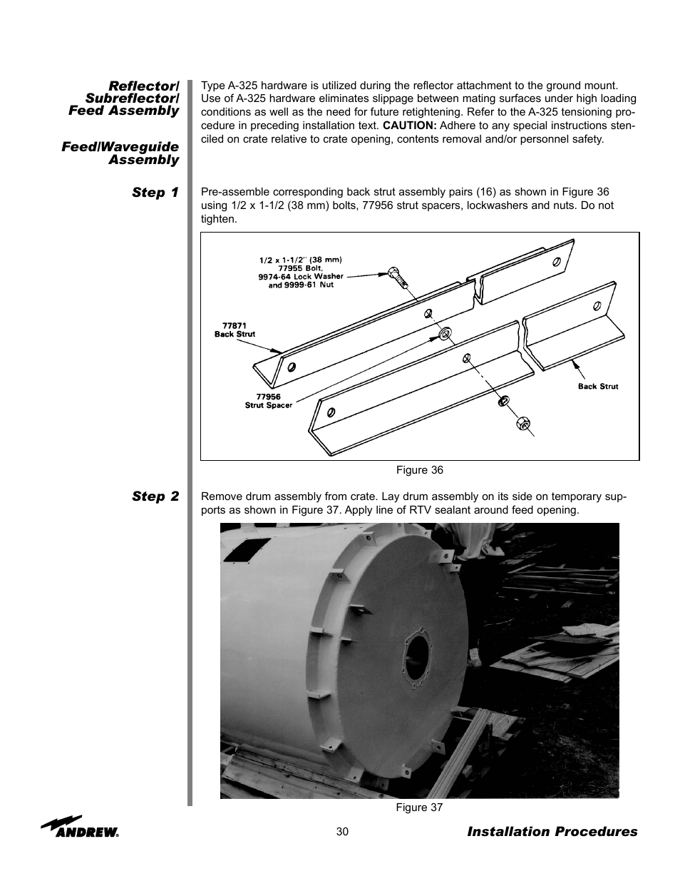 Andrew 7.3-METER EARTH STATION ANTENNA ES73 User Manual | Page 30 / 69