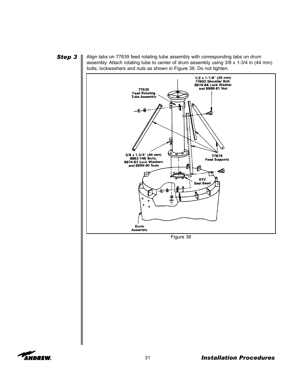 Andrew 7.3-METER EARTH STATION ANTENNA ES73 User Manual | Page 31 / 69