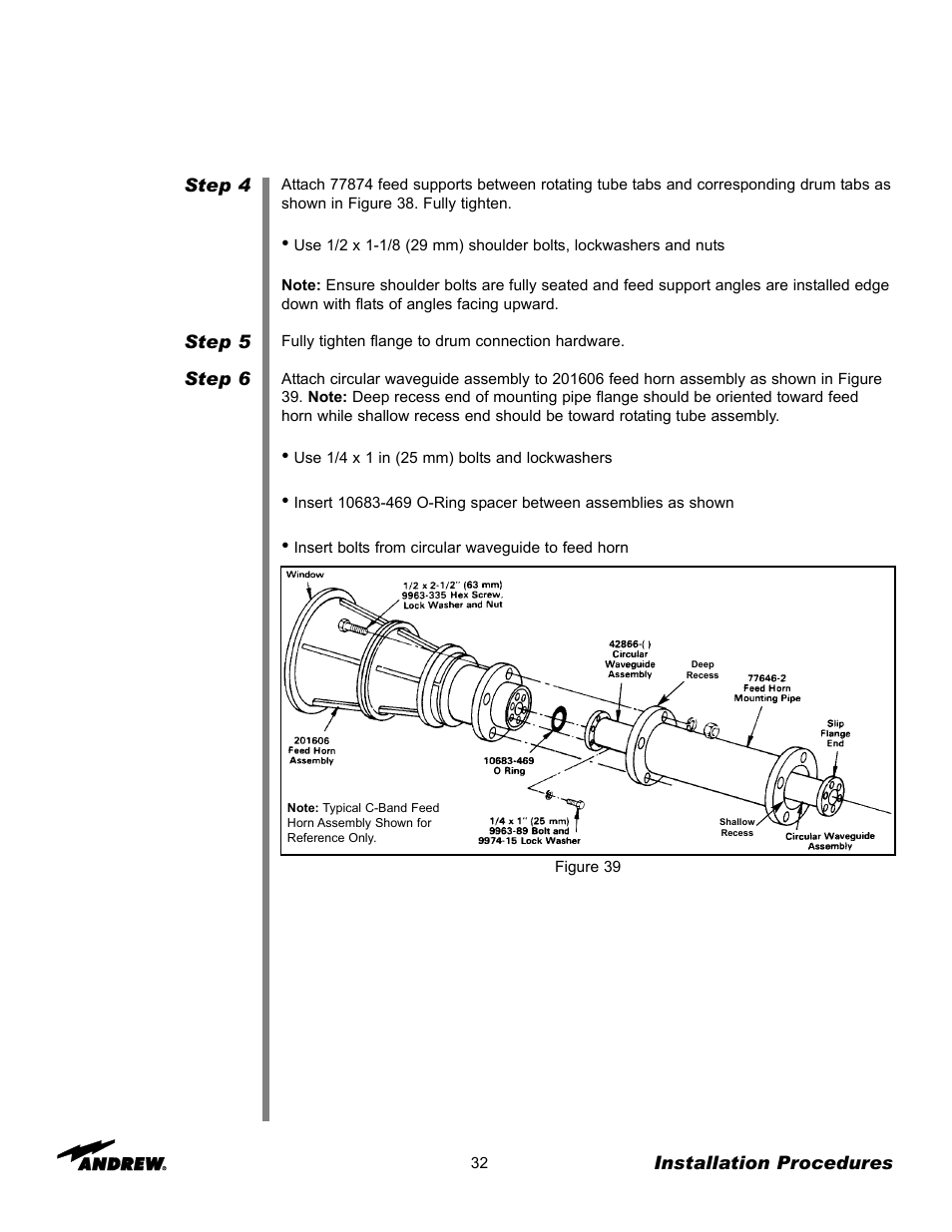 Andrew 7.3-METER EARTH STATION ANTENNA ES73 User Manual | Page 32 / 69
