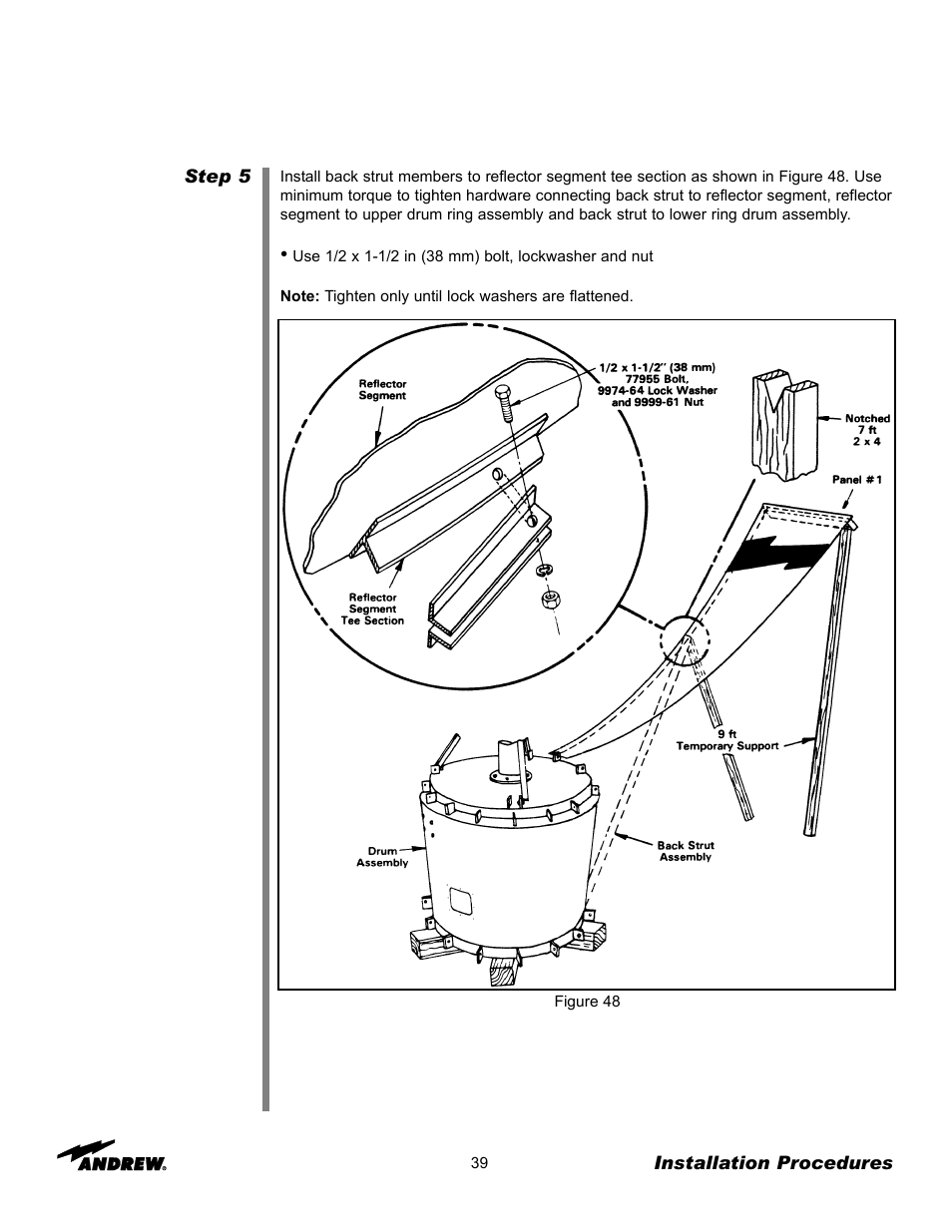 Andrew 7.3-METER EARTH STATION ANTENNA ES73 User Manual | Page 39 / 69