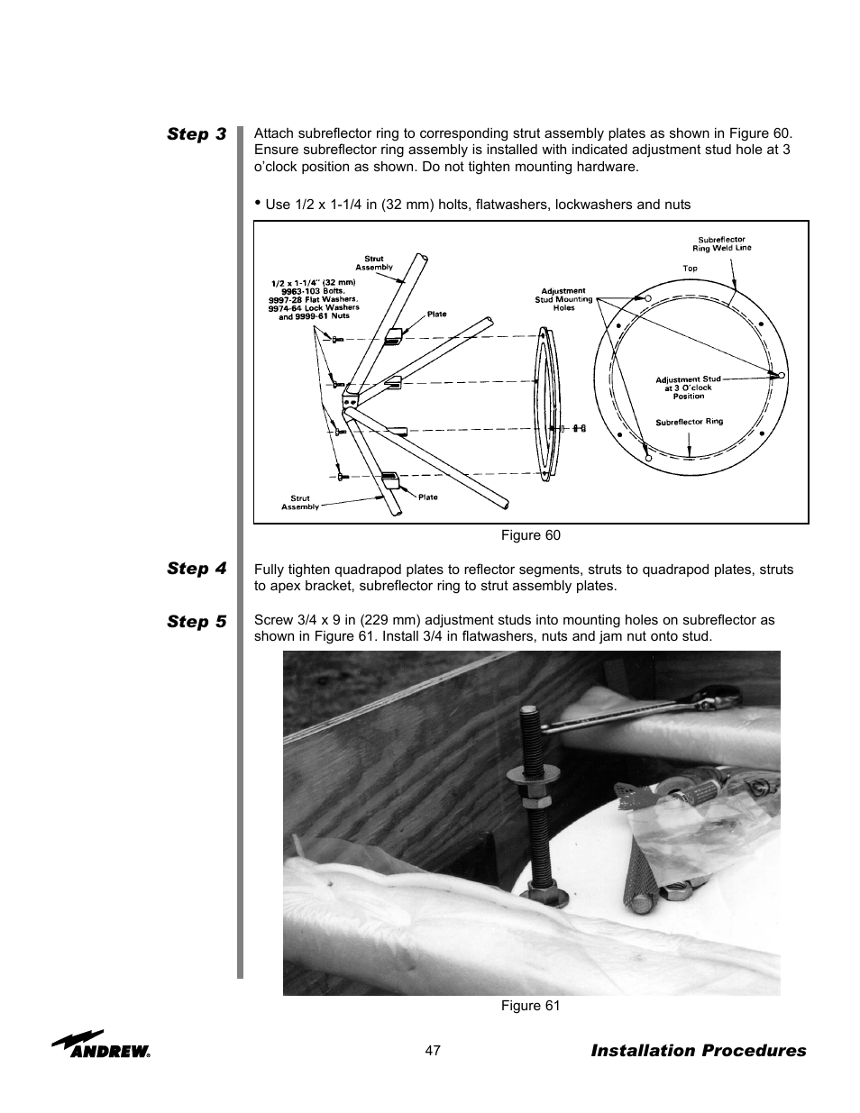 Andrew 7.3-METER EARTH STATION ANTENNA ES73 User Manual | Page 47 / 69