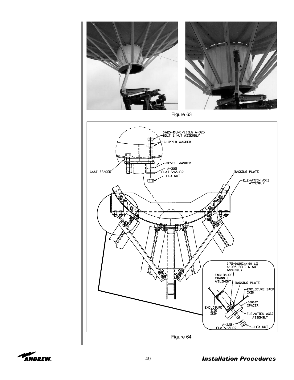 Andrew 7.3-METER EARTH STATION ANTENNA ES73 User Manual | Page 49 / 69