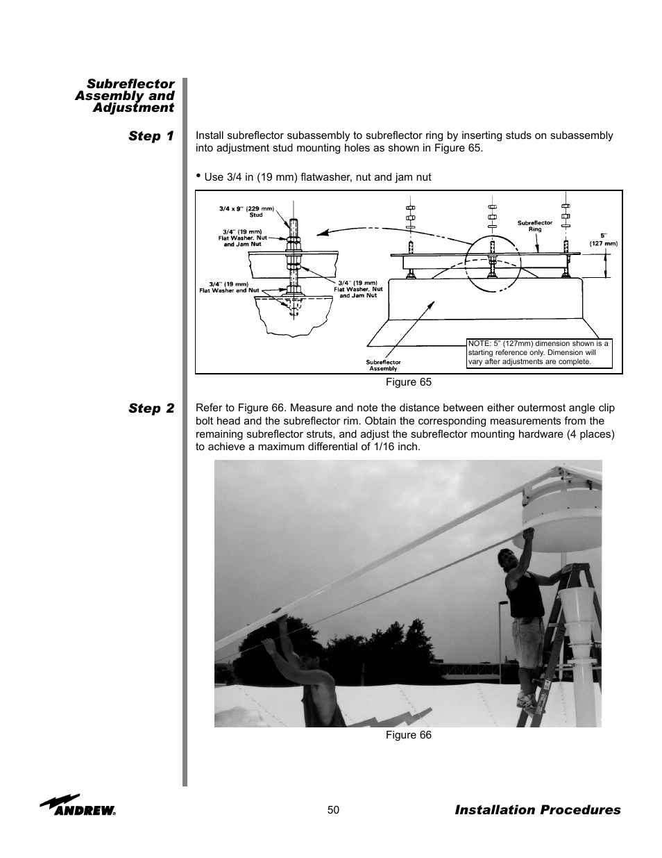 Andrew 7.3-METER EARTH STATION ANTENNA ES73 User Manual | Page 50 / 69