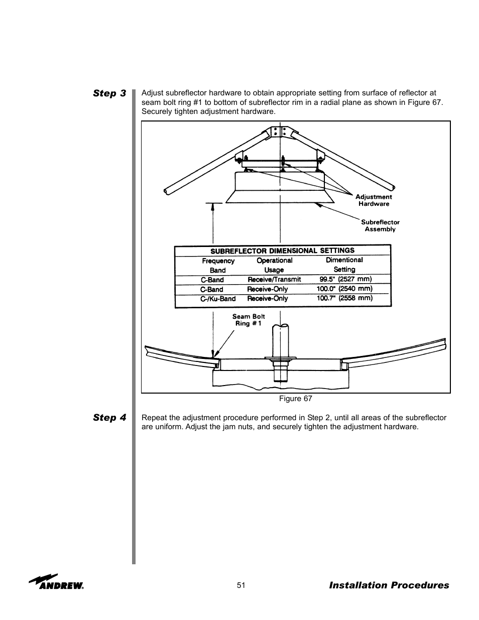 Andrew 7.3-METER EARTH STATION ANTENNA ES73 User Manual | Page 51 / 69