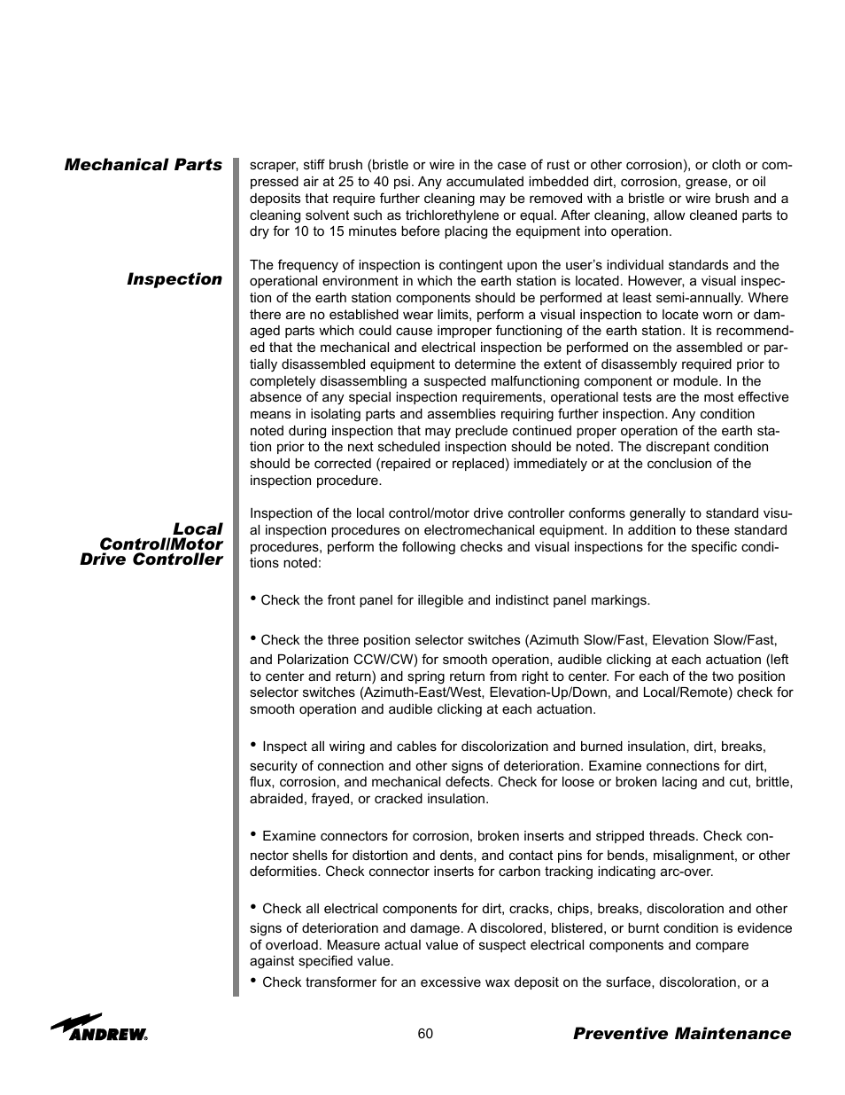 Andrew 7.3-METER EARTH STATION ANTENNA ES73 User Manual | Page 60 / 69