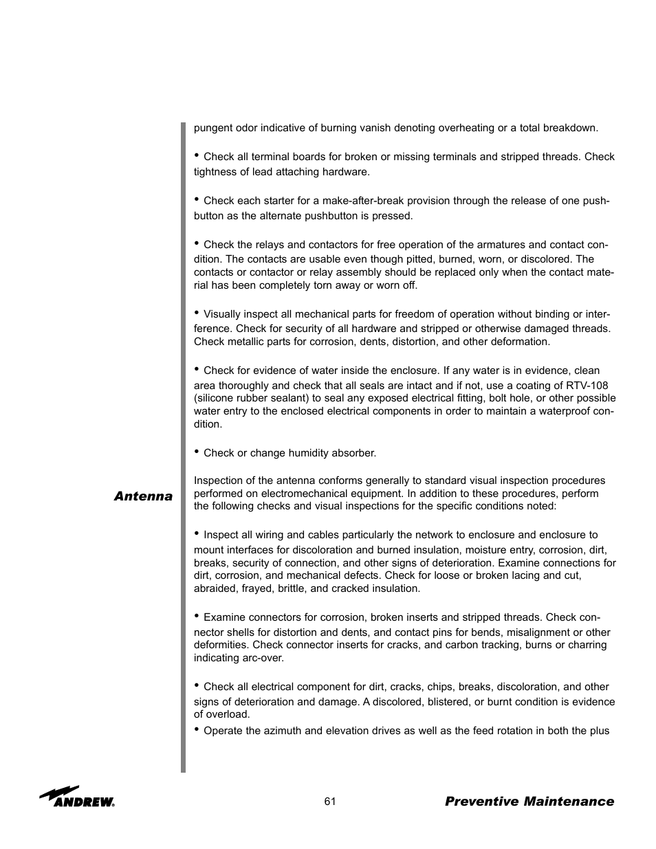 Andrew 7.3-METER EARTH STATION ANTENNA ES73 User Manual | Page 61 / 69