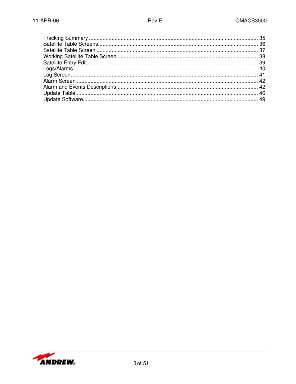 Andrew OMACS3000 User Manual | Page 3 / 51