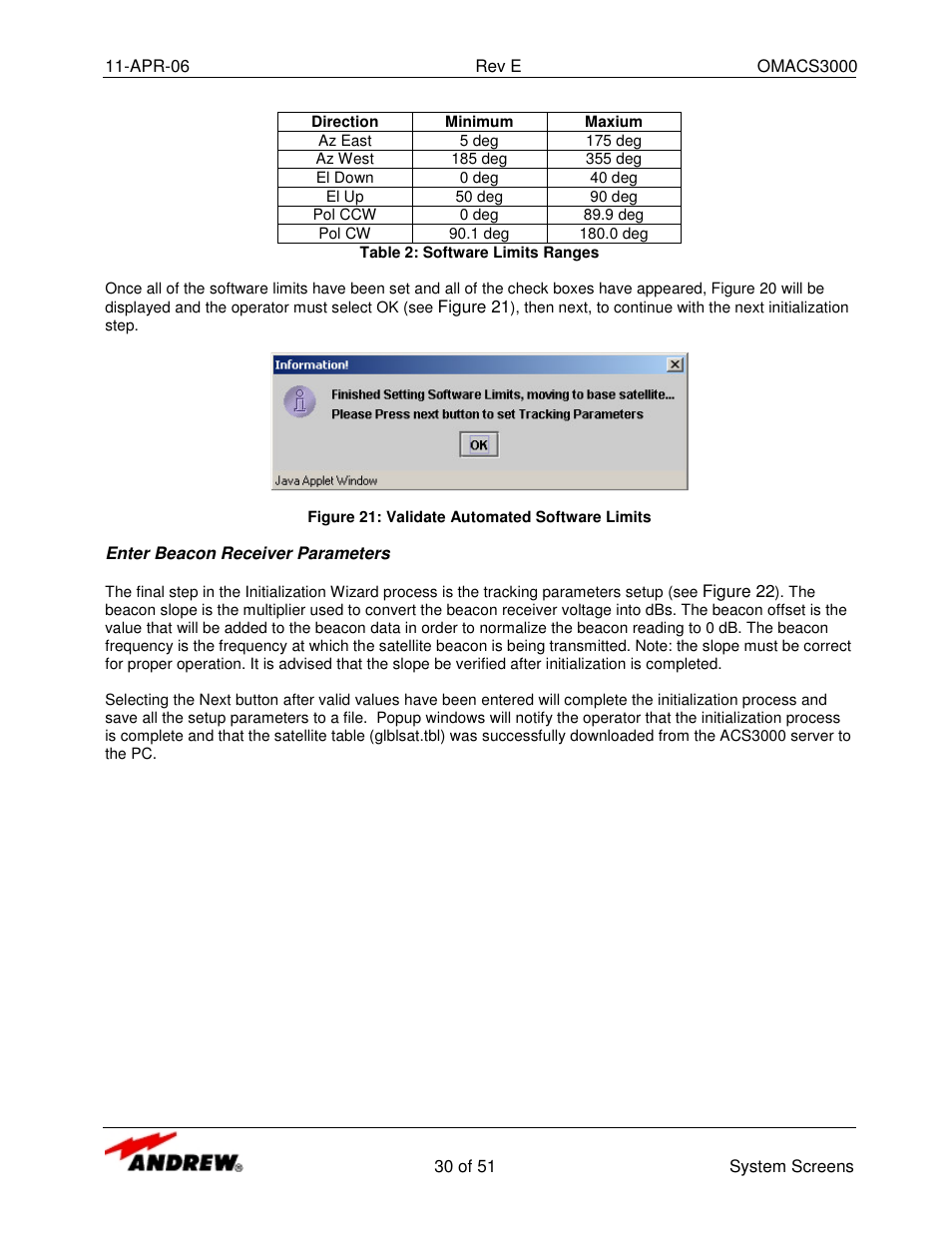 Andrew OMACS3000 User Manual | Page 30 / 51