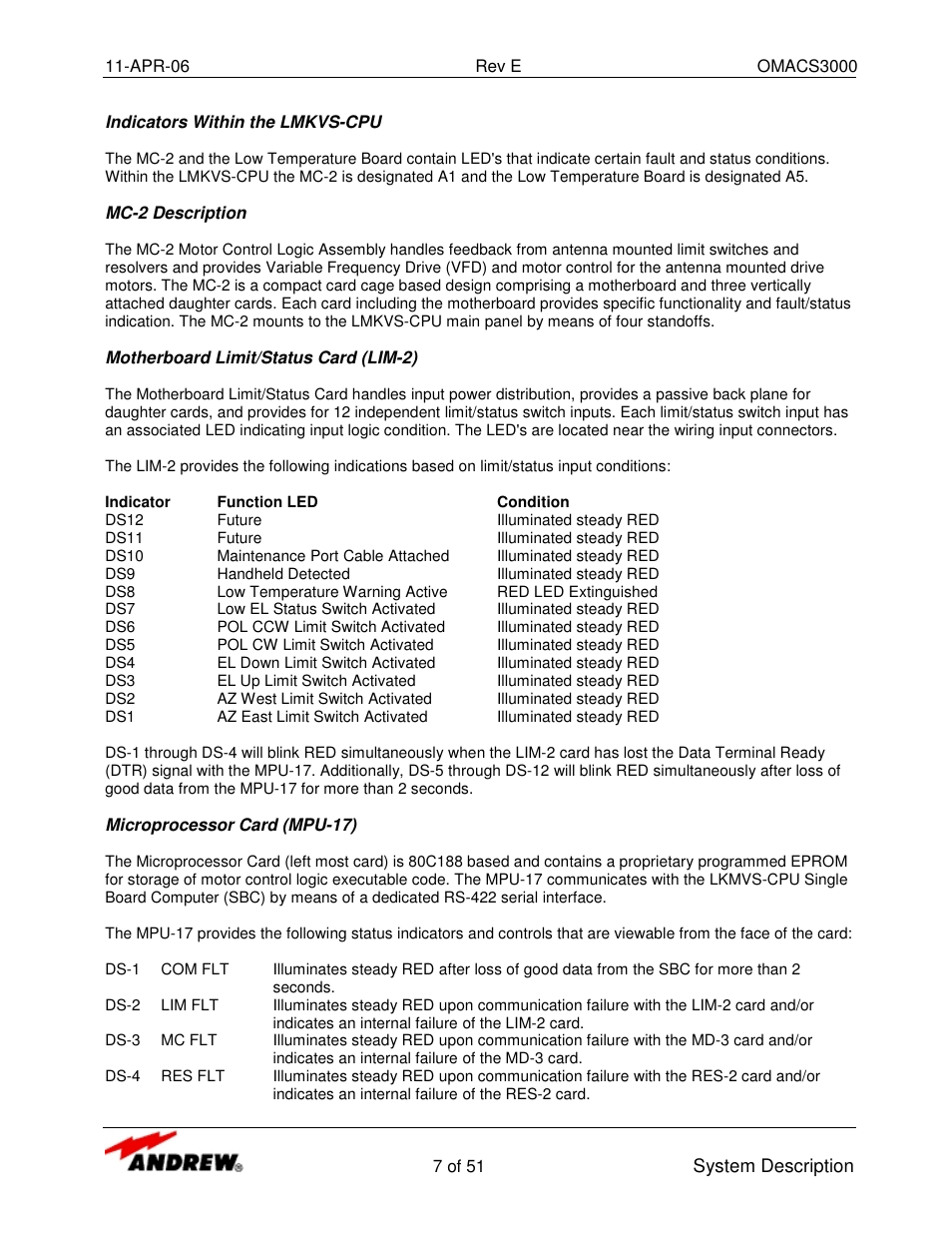 Andrew OMACS3000 User Manual | Page 7 / 51