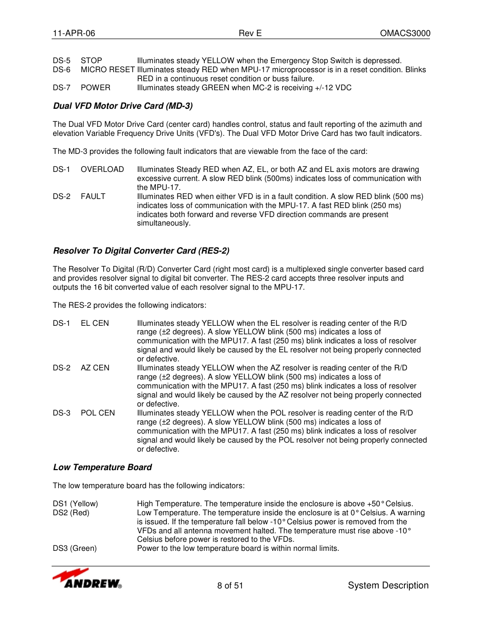Andrew OMACS3000 User Manual | Page 8 / 51