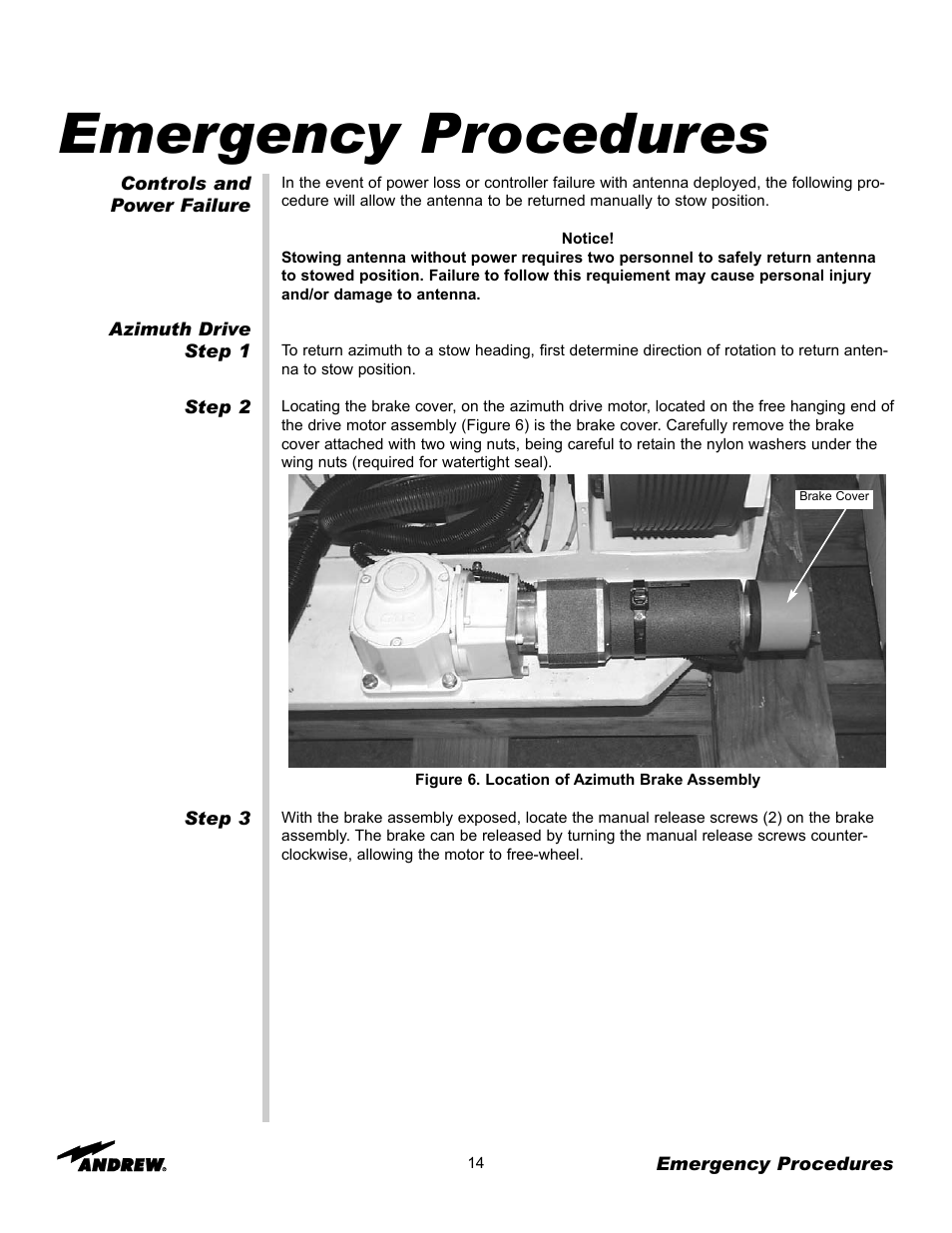 Emergency procedures | Andrew OM24SNG-RC User Manual | Page 14 / 25