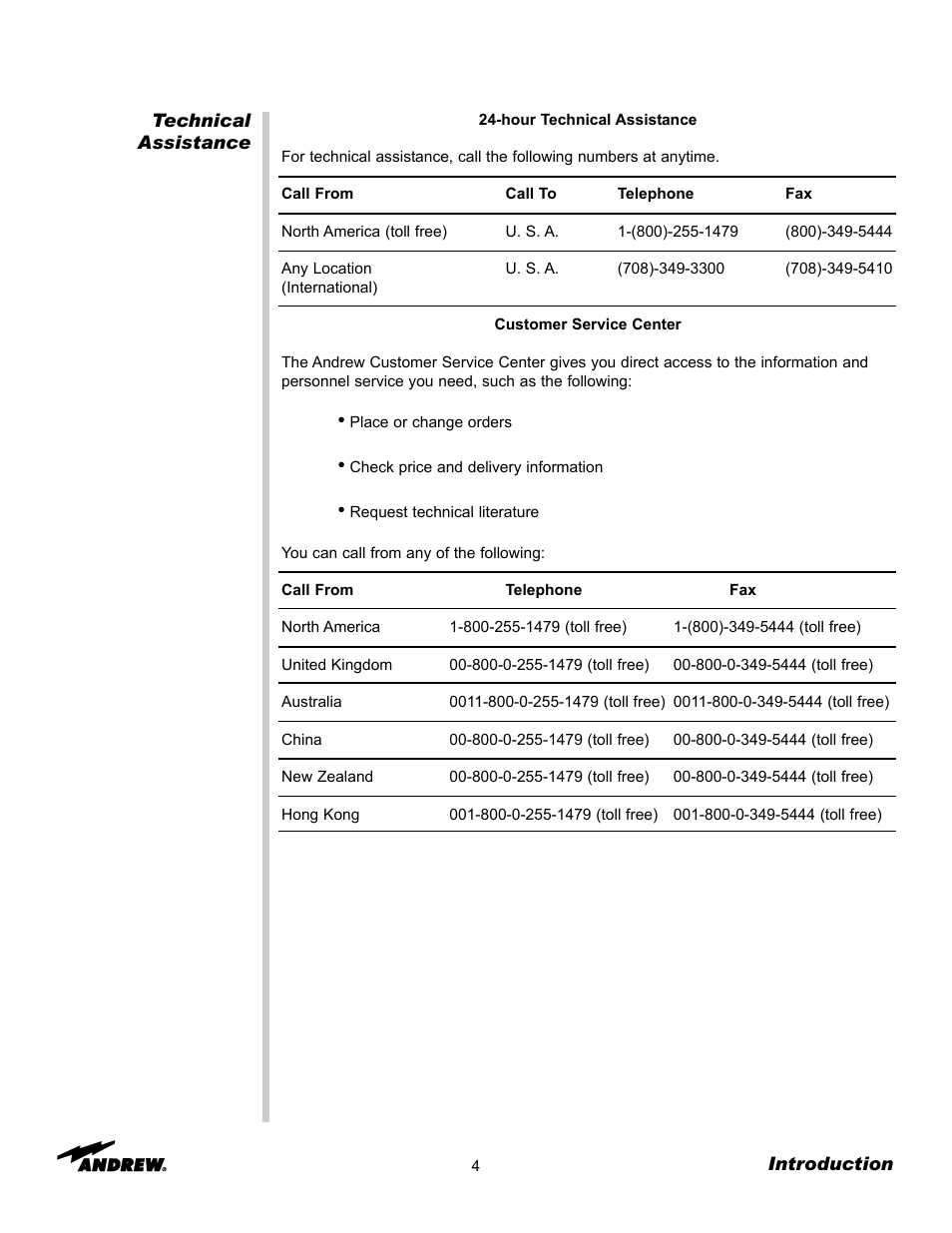Andrew OM24SNG-RC User Manual | Page 4 / 25