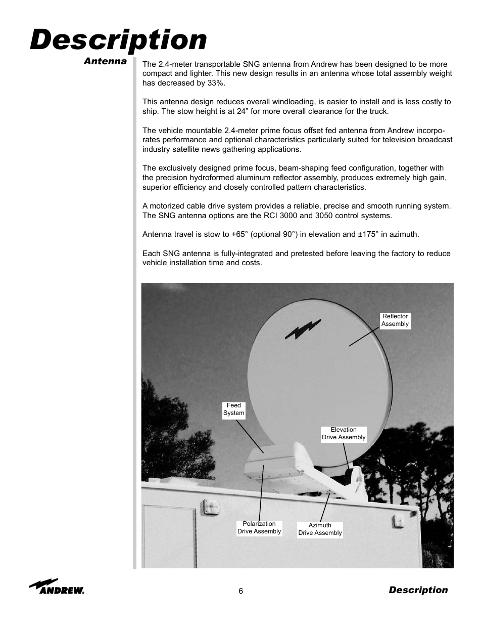 Description | Andrew OM24SNG-RC User Manual | Page 6 / 25