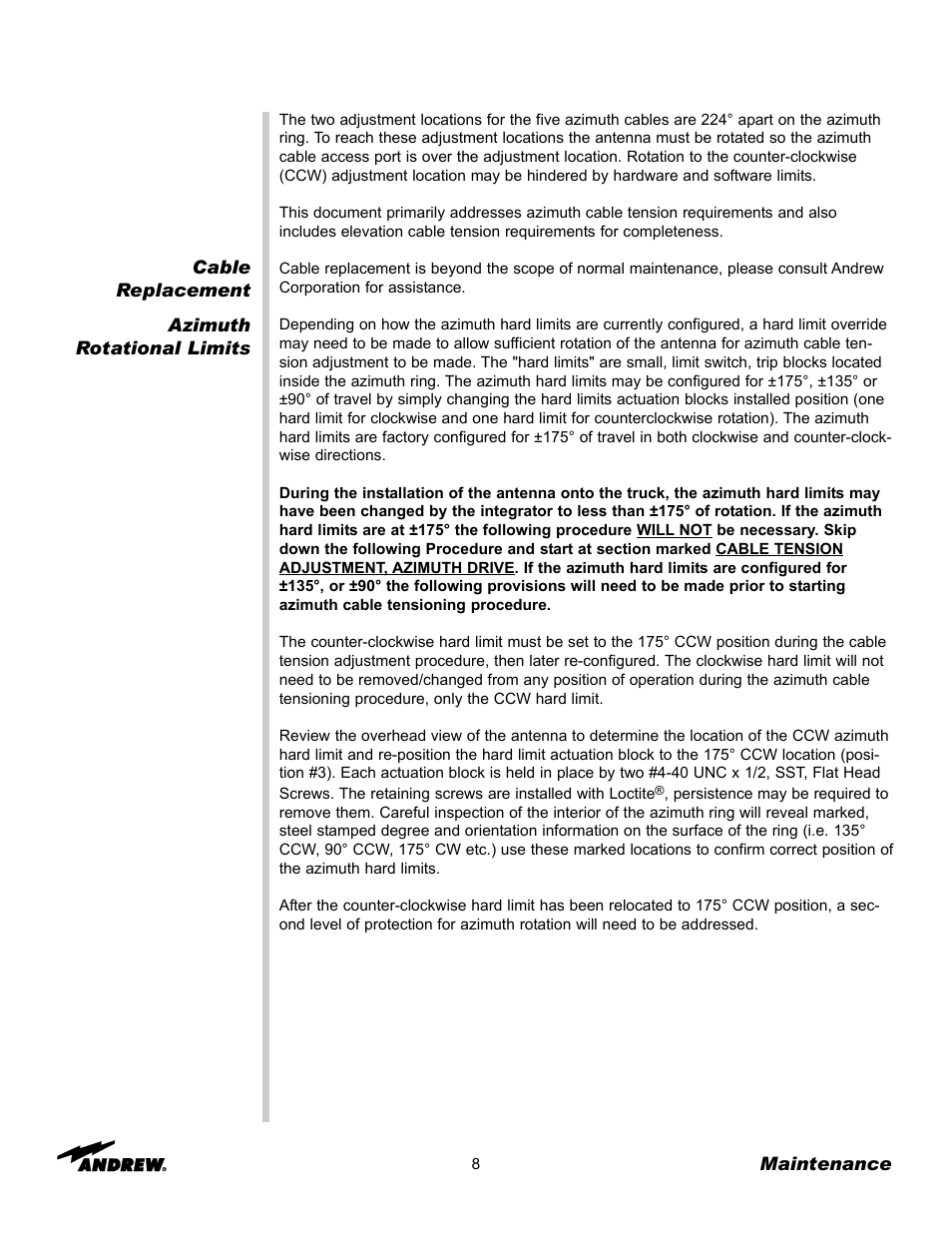Andrew OM24SNG-RC User Manual | Page 8 / 25