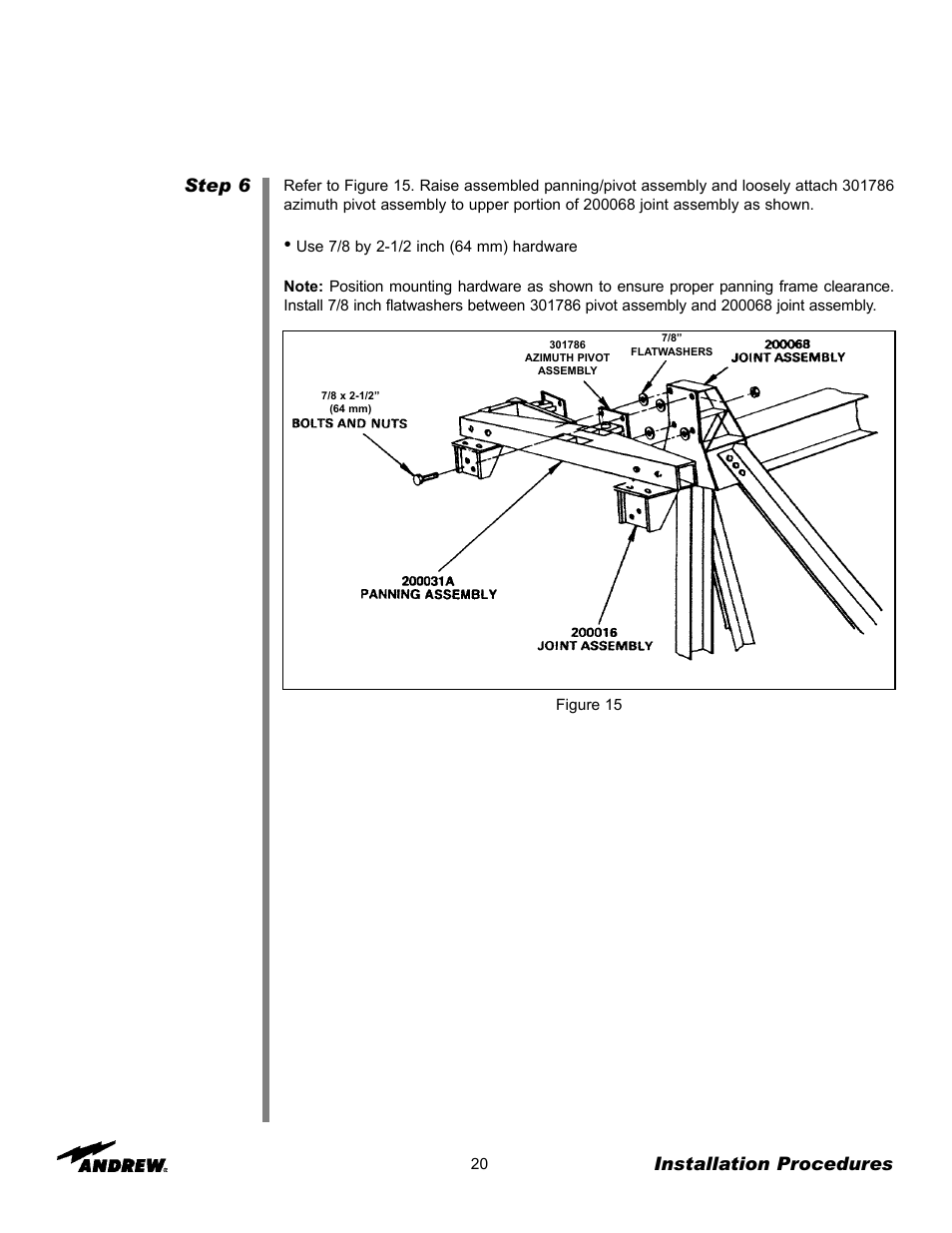 Step 6, Installation procedures | Andrew 9.3-Meter ESA User Manual | Page 20 / 66