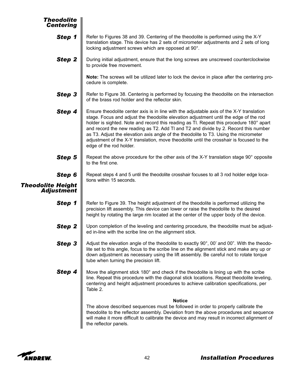 Andrew 9.3-Meter ESA User Manual | Page 42 / 66