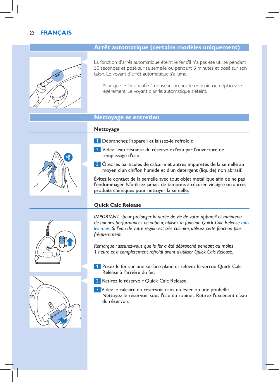 Philips Azur Performer Plus Dampfbügeleisen User Manual | Page 20 / 30