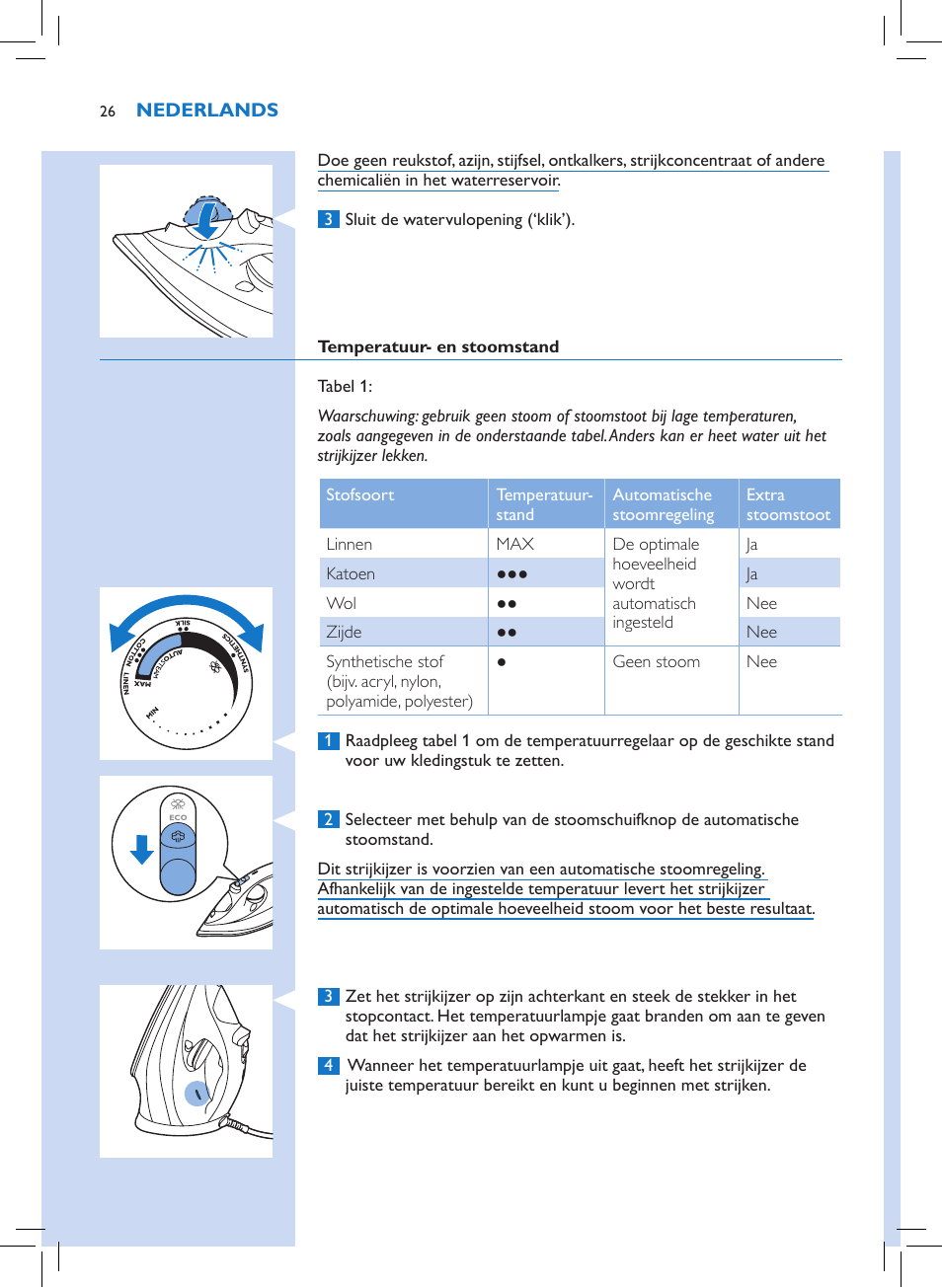 Philips Azur Performer Plus Dampfbügeleisen User Manual | Page 24 / 30