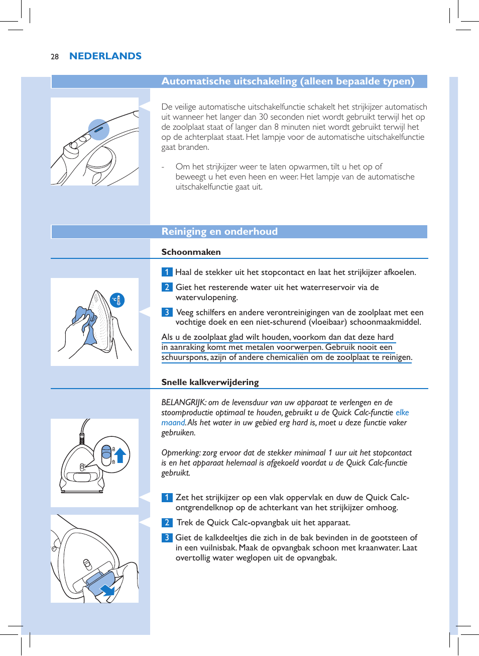 Philips Azur Performer Plus Dampfbügeleisen User Manual | Page 26 / 30