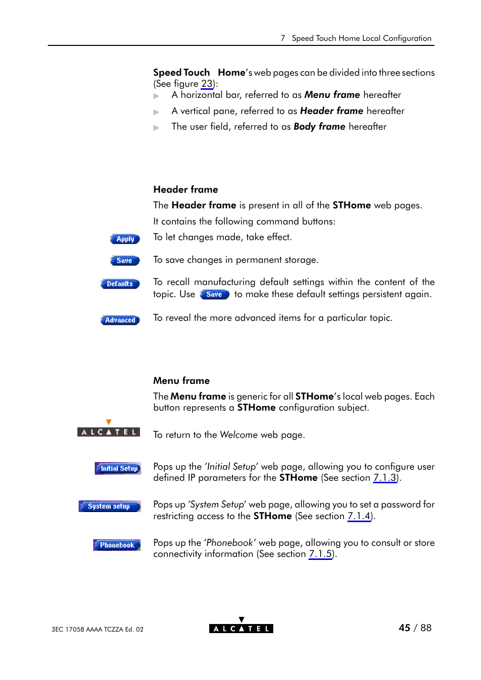 Alcatel Carrier Internetworking Solutions SpeedTouch Speed Touch Home Asymmetric Digital Subscriber Line (ADSL) Modem User Manual | Page 45 / 87