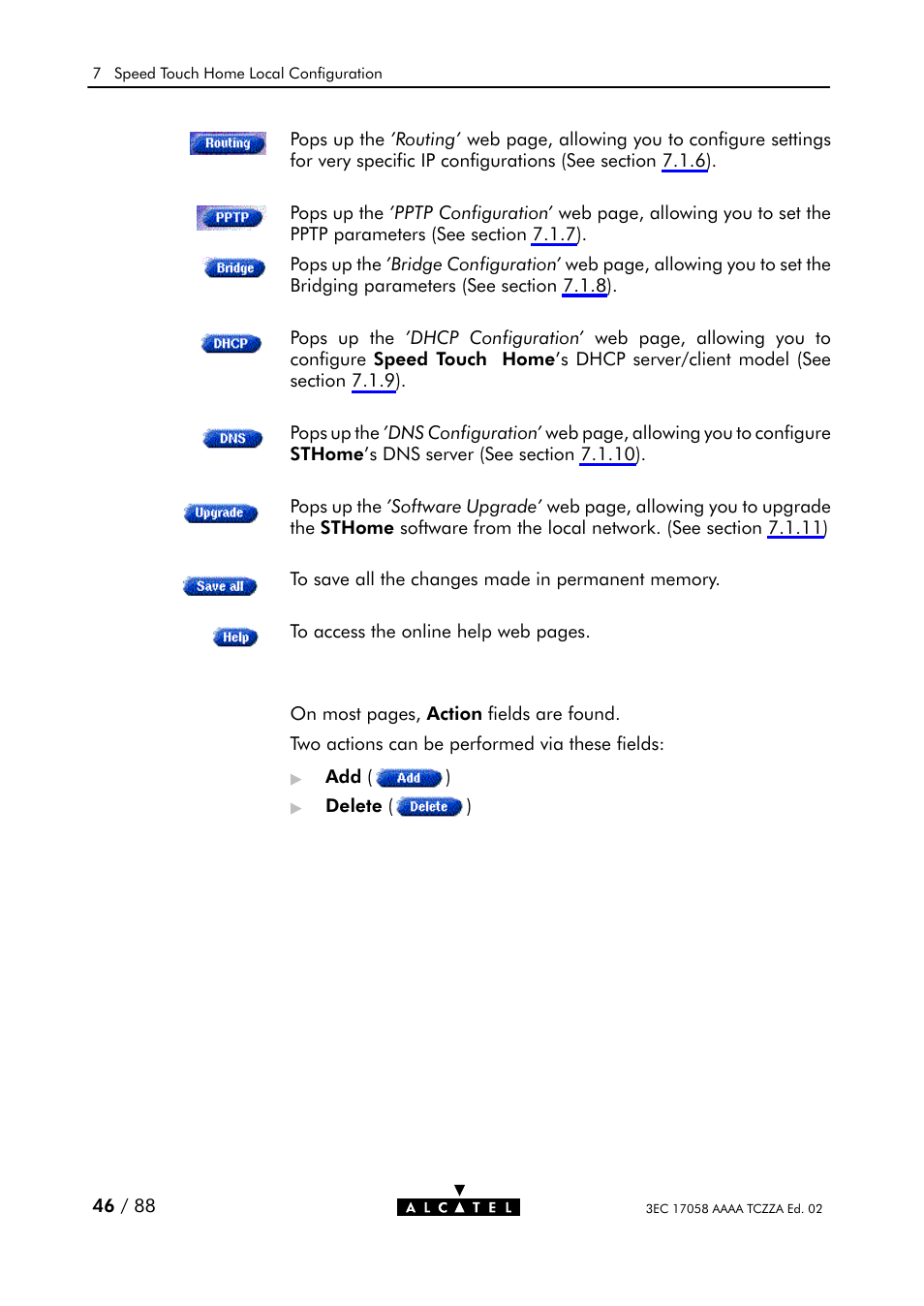 Alcatel Carrier Internetworking Solutions SpeedTouch Speed Touch Home Asymmetric Digital Subscriber Line (ADSL) Modem User Manual | Page 46 / 87