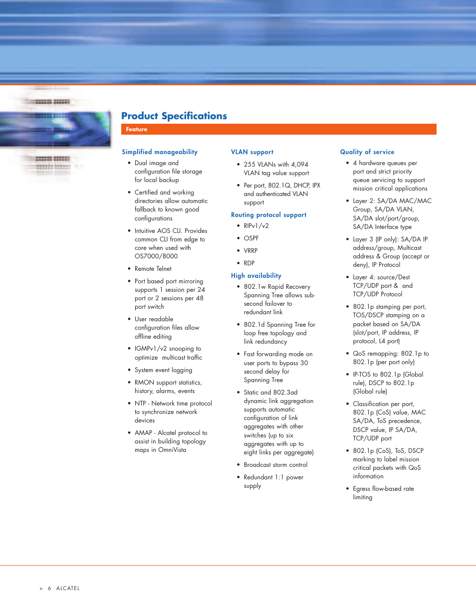 Product specifications | Alcatel Carrier Internetworking Solutions 6600 User Manual | Page 6 / 12