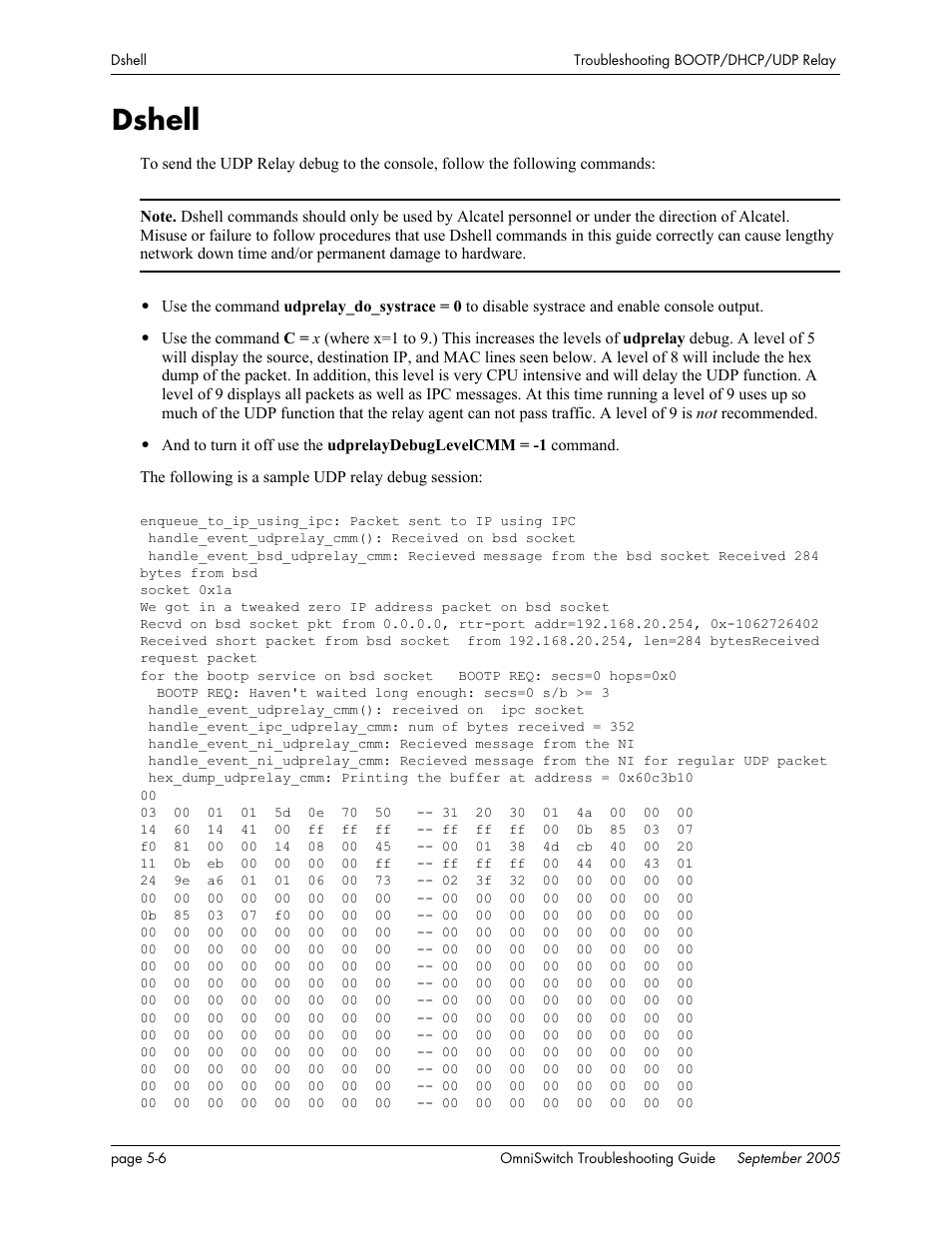 Dshell, Dshell -6 | Alcatel Carrier Internetworking Solutions 6648 User Manual | Page 114 / 614