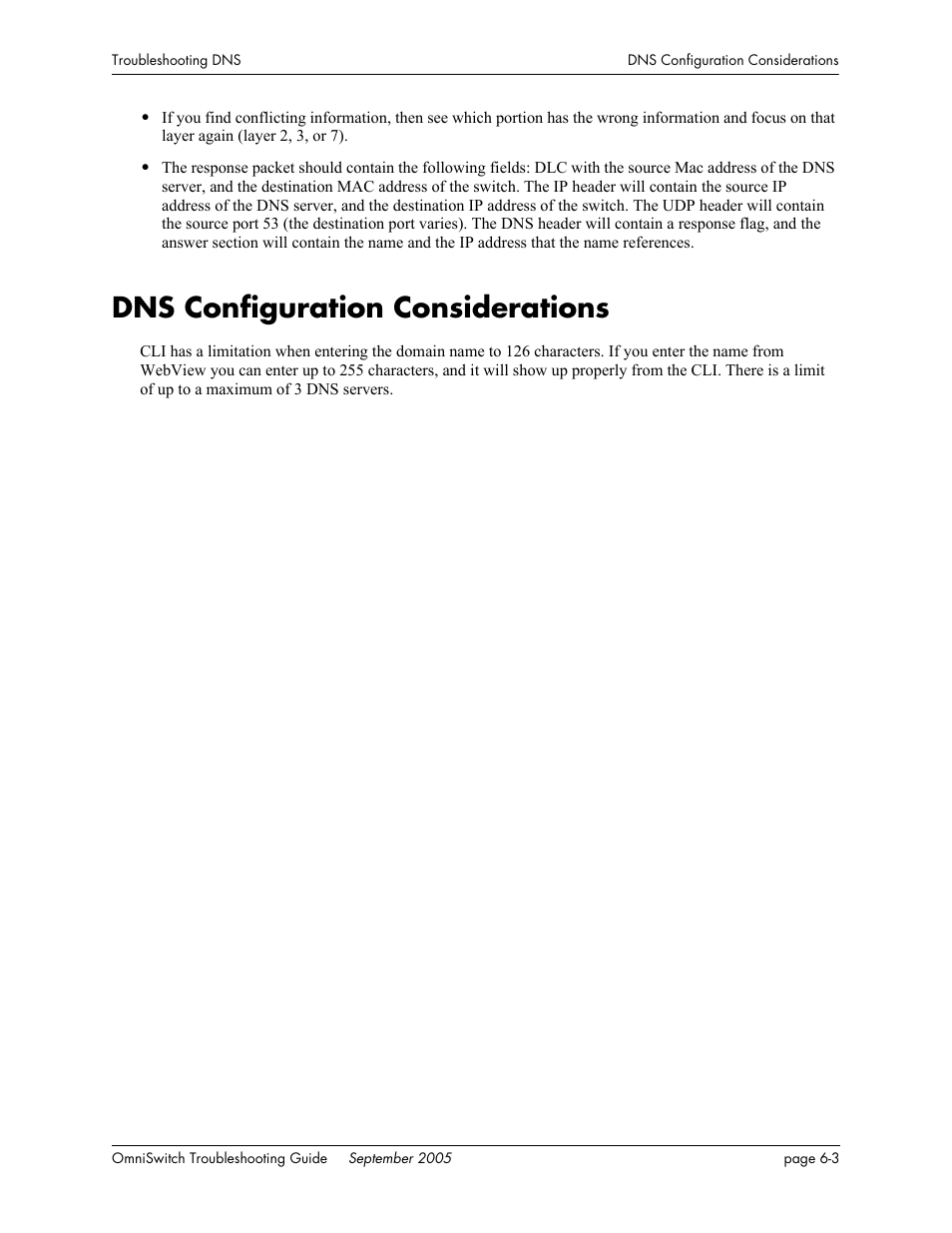 Dns configuration considerations, Dns configuration considerations -3 | Alcatel Carrier Internetworking Solutions 6648 User Manual | Page 119 / 614