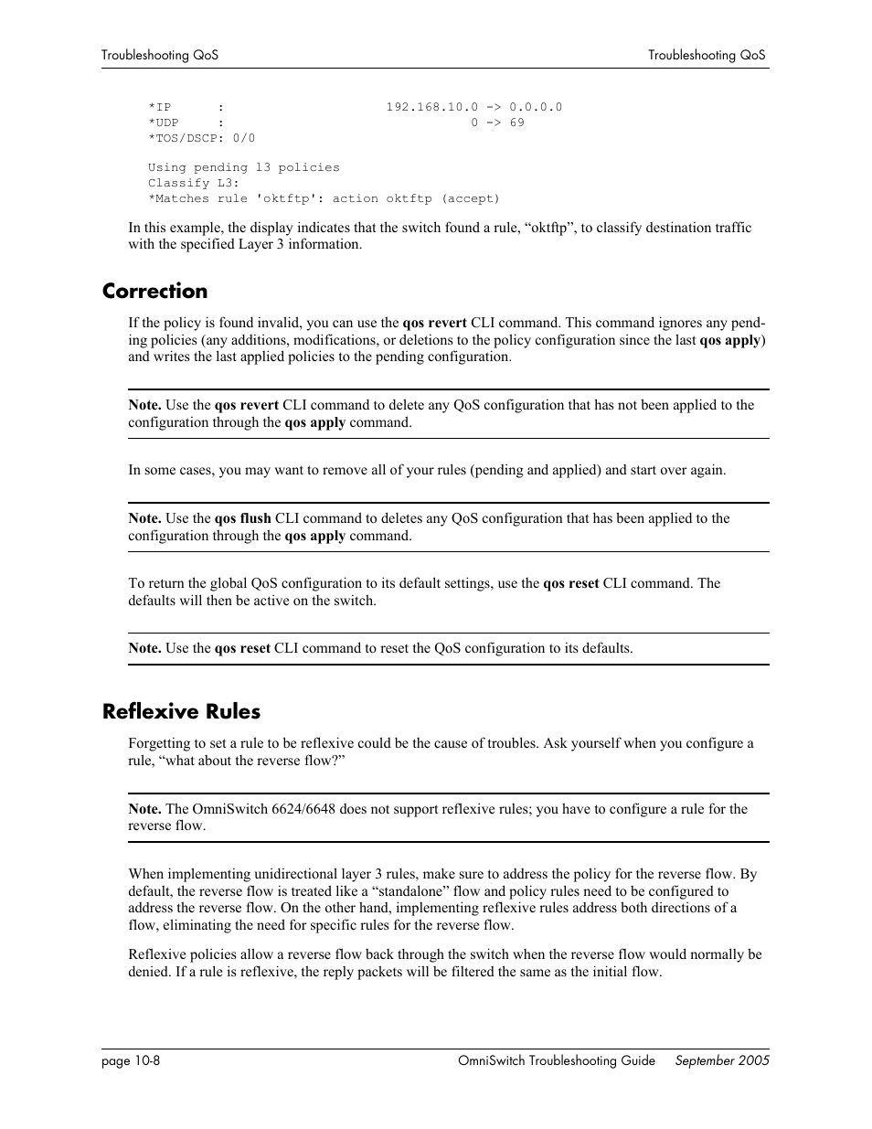 Correction, Reflexive rules, Correction -8 reflexive rules -8 | Alcatel Carrier Internetworking Solutions 6648 User Manual | Page 158 / 614