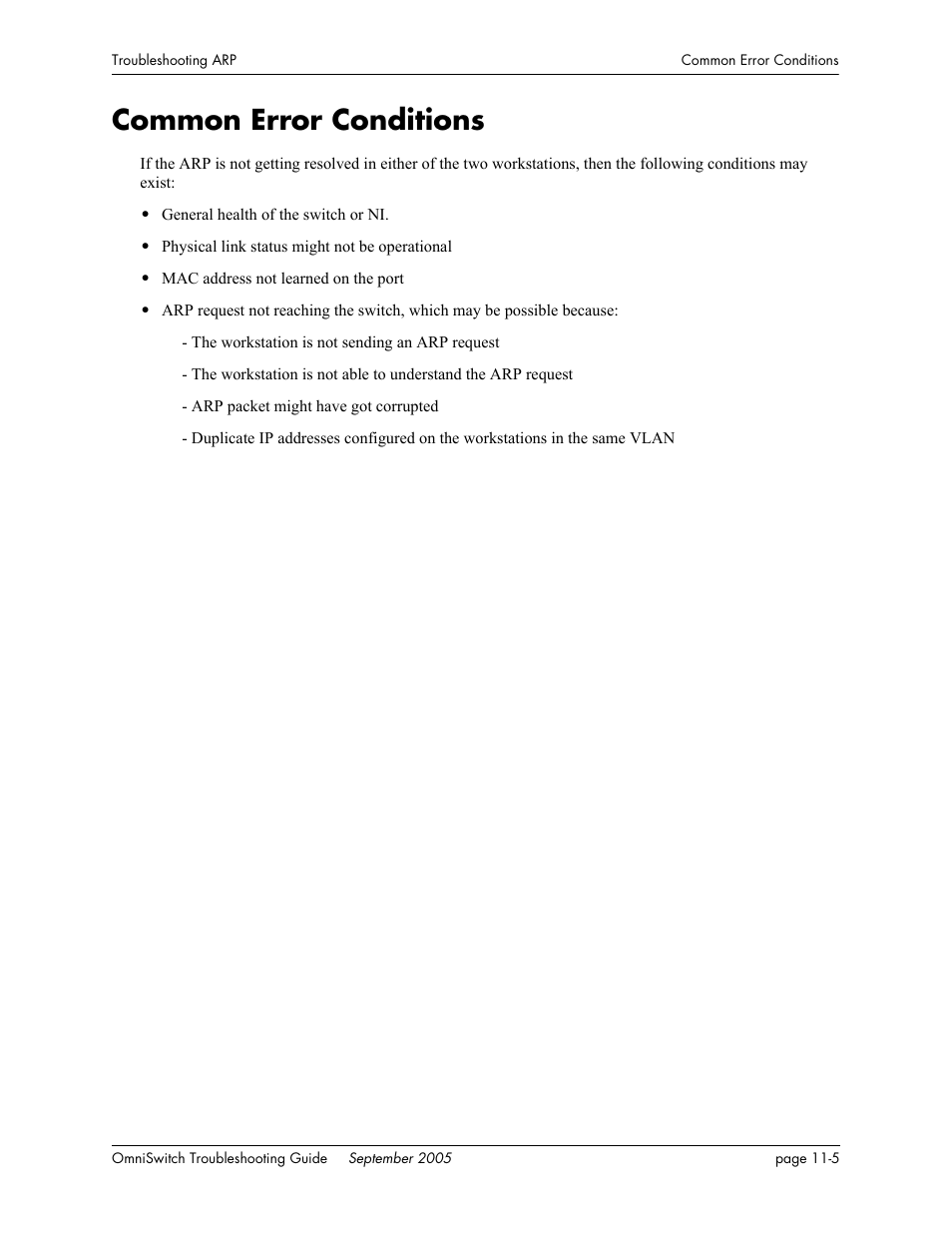 Common error conditions, Common error conditions -5 | Alcatel Carrier Internetworking Solutions 6648 User Manual | Page 171 / 614
