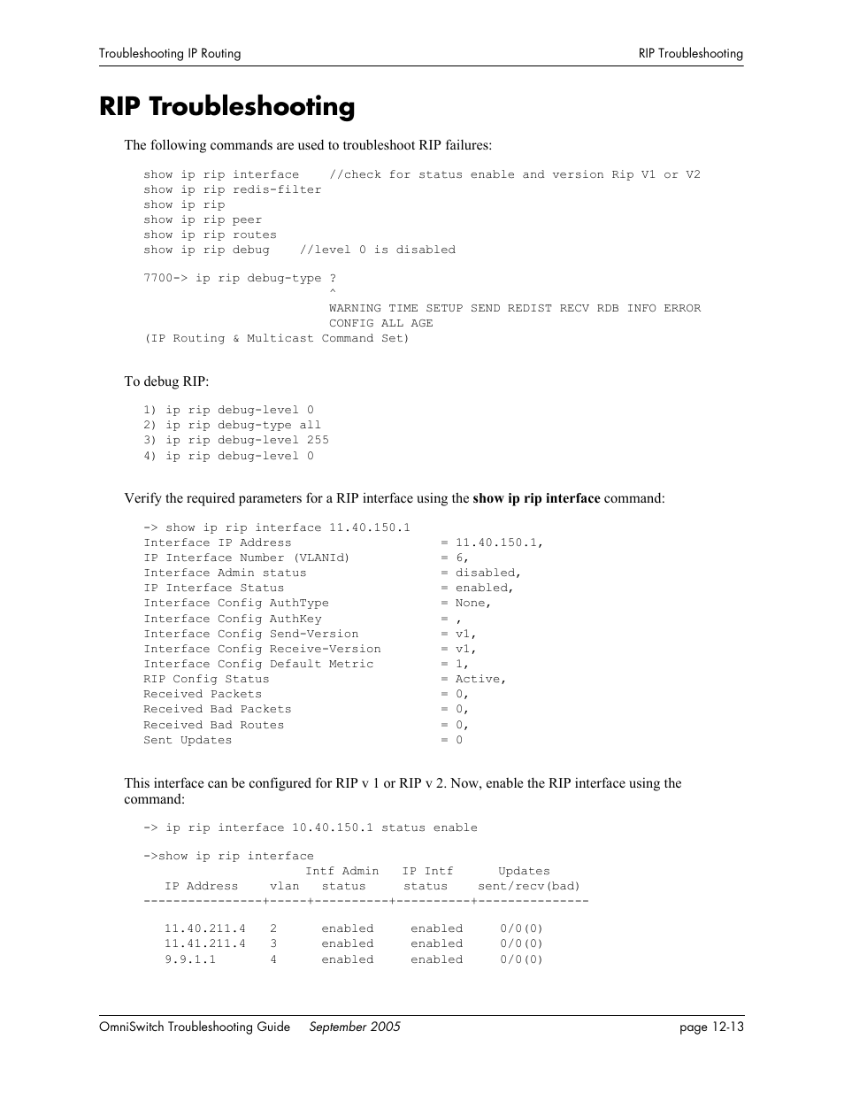 Rip troubleshooting, Rip troubleshooting -13 | Alcatel Carrier Internetworking Solutions 6648 User Manual | Page 189 / 614