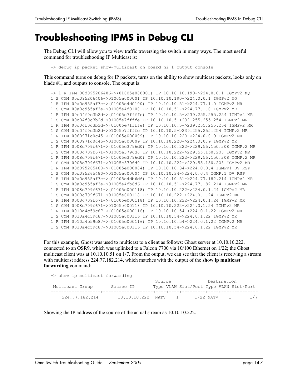 Troubleshooting ipms in debug cli, Troubleshooting ipms in debug cli -7 | Alcatel Carrier Internetworking Solutions 6648 User Manual | Page 229 / 614