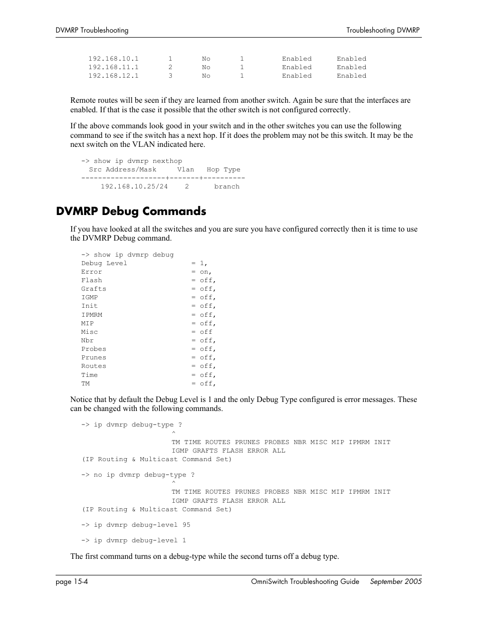 Dvmrp debug commands, Dvmrp debug commands -4 | Alcatel Carrier Internetworking Solutions 6648 User Manual | Page 246 / 614