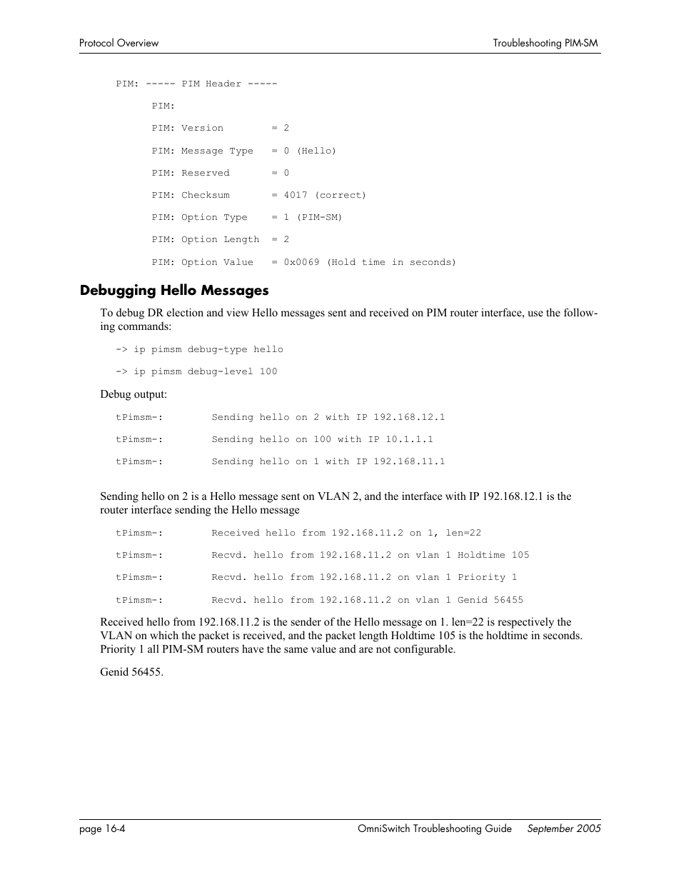 Debugging hello messages, Debugging hello messages -4 | Alcatel Carrier Internetworking Solutions 6648 User Manual | Page 266 / 614
