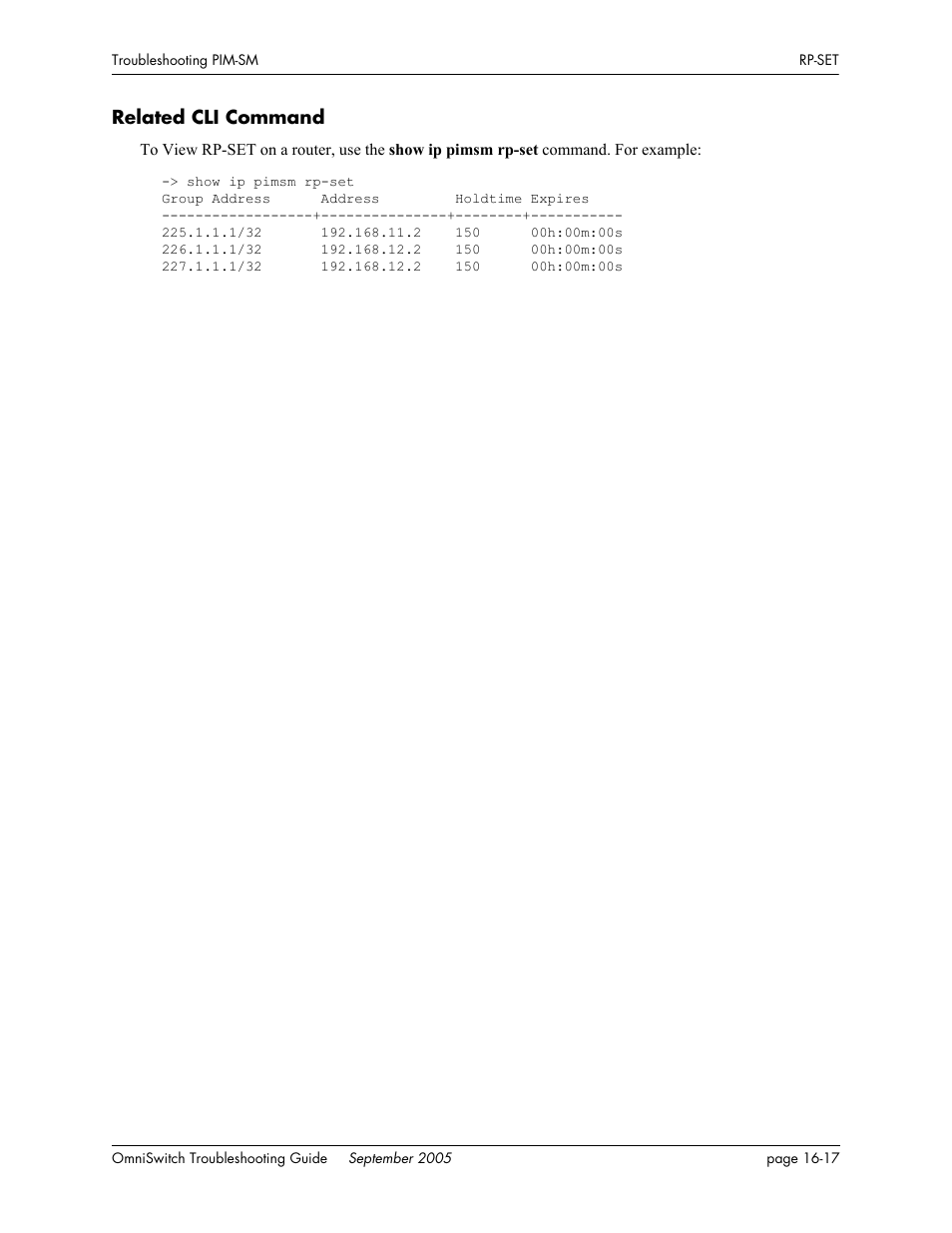 Related cli command, Related cli command -17 | Alcatel Carrier Internetworking Solutions 6648 User Manual | Page 279 / 614