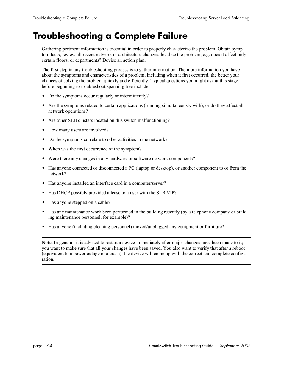 Troubleshooting a complete failure, Troubleshooting a complete failure -4 | Alcatel Carrier Internetworking Solutions 6648 User Manual | Page 296 / 614